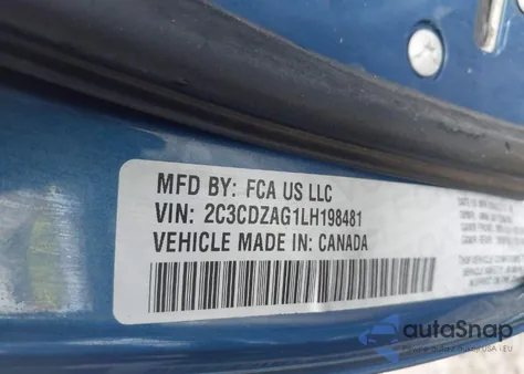 2020 Dodge Challenger Sxt from USA, damaged, VIN 2C3CDZAG1LH198481